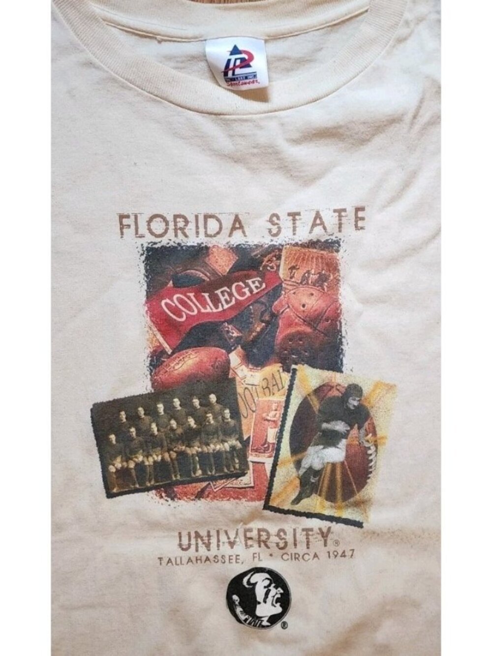 Vintage 90s FSU Seminoles TShirt 2XL b Florida State Graphic Football Made USA